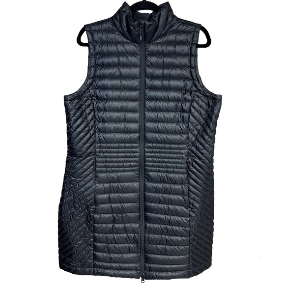Duluth Trading Vest Womens Large Black Duck Down Puffer Long Line Pertex Quantum - Picture 2 of 16